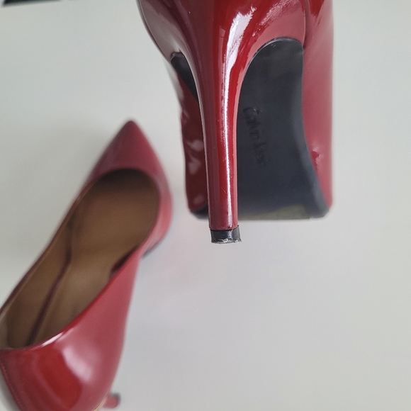 Calvin Klein Gayle Women's Pointy Toe Classic Pump Dress Heels Crimson Red - Picture 9 of 16